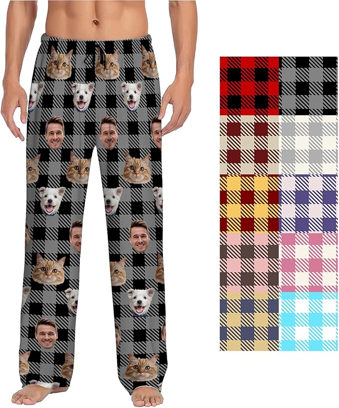 Custom Pajamas Pants With Photo Face Custom PJ Pants Personalized Gifts For Women Men Pet Dog Cat Christmas Valentines
