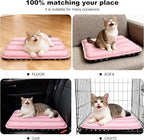 Dog Crate Pad, Ultra Soft & Anti-Slip Kennel Mat, Secure Fit for Metal Crates & Dog Cages, Washable Cozy Bed for Extra Small Dogs & Cats (Pink, XS(18"*12"*1.5"))