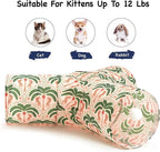 Tempcore Pet Cat Tunnel Tube Cat Toys 3 Way Collapsible, Cat Tunnels for Indoor Cats，Kitty Tunnel Bored Pet Toys Peek Hole Toy Ball Puppy, Kitty, Kitten, Rabbit Khaki Coconut Tree