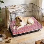 Mora Pets Dog Crate Pad - Ultra Soft Bed With Cute Star Print, Washable Mat for Large Medium Small Dogs, Reversible Fleece Kennel Liner, Cat Bed 35 x 22.8 Inch Pink