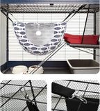 Unittype 2 Pieces Cat Cage Hammock Hanging Pet Bed Double Layer Soft Plush Hanging Pet Comfortable Hammock Bed for Indoor Kitten Ferret Hamster Rabbit or Small Animals, 2 Styles(Fish)