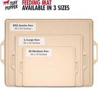 Tuff Pupper 28x20 Large Dog Feeding Mat for Food and Water | Dog Food Mats for Floors | Waterproof Dogs Water Bowl Mats | Dogs Placemats Pet Food-Mat | Silicone Feeding Mat for Cats and Cat Bowls