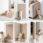 Cat Scratcher Mat, 39.3"x 23.6" Natural Sisal Cat Scratch Mat with Velcro Tape, Scratching Rug Pad for Indoor Cats, Furniture Protector, Floor Carpet, Wall Pad, L, Beige