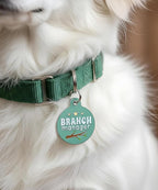 Bad Tags Personalized Dog and Cat ID Tags in 25+ Designs and 2 Sizes - 5 Lines of Custom Engraved Text - Funny Cute Personalized Pet Tags (Branch Manager, Large (1.25 inch))