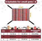 Jetec 2 Pack Cat Hammock for Cage, Catio Accessories Reversible Soft Cats Bed with Adjustable Straps and Hooks Double-Sided Linen and Fleece Hanging Hammock for Cats, Kitten(Ethnic Pattern,L)