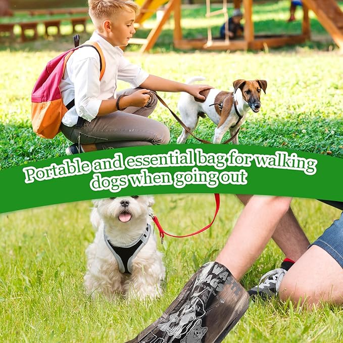 Ireer 20 Count 2000 Pcs Header Bag Bulk Cute Dog Pet Waste Bags Bulk Poop Leakproof Easy Single Pull for Poop Dog Waste Station Fit Hang Hole Dispenser Pet Home Outdoor