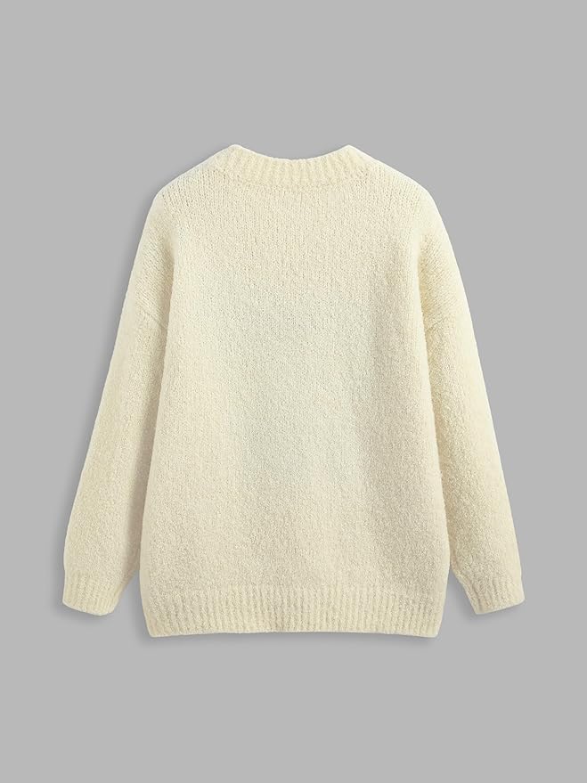 CIDER Women’s Cat Sweater Long Sleeve Crew Neck Fun Graphic Cute Patterned Chunky Pullover Sweater Tops