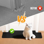 Uross Carpet Protector for Pets -3.6FT 3PCS Black Round Corner Plastic Carpet Protector, Under Door Cat Carpet Protector for Doorway, Anti Cat Scratch Carpet Mat, Stop Cats from Scratching Carpet