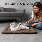 Dog Bed Mat - Dog Crate Pad - Reversible Mat for Pet Comfort - Soft Bed Crate Pads for All Seasons - Durable, Machine Washable Mat for Crates, Travel, and Home (Dark Brown, 18" L*14" W*1.5" Th)