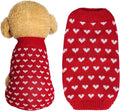 Dxhycc Dog Knitted Sweater Dog Heart Sweater Puppy Sweater Warm Soft Pet Holiday Clothes for Small Cats and Dogs (Red, S)