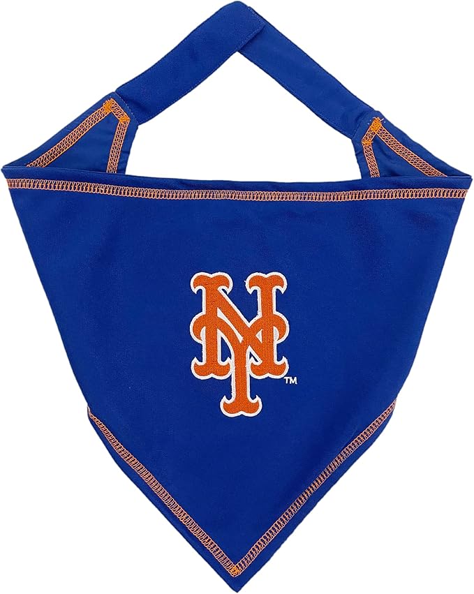 Pets First MLB New York Mets TIE Bandana, Large/X-Large. Dog Bandana Scarf Bib for Pet Cat Dog. The Ultimate Game-Day, Party Bandanna, Birthday Event