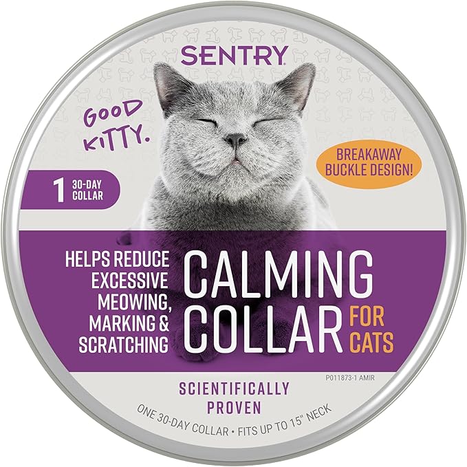 Sentry Calming Collar for Cats, Long-Lasting Pheromone Collar Helps Calm Cats for 30 Days, Reduces Stress, Anxiety, Loud Noises and Separation, 1 Count
