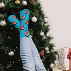 D-Story Custom Face Socks, Personalized Photo Picture on Socks, Unisex Athletic Crew Socks for Men Women