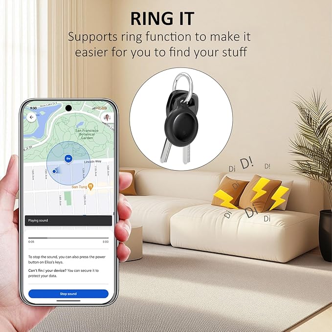 Cat Tracker Works with Android - GPS Pet Collar for Cats | No Monthly Fee | Waterproof | Replaceable Battery | Anti-Lost, Android GPS Tracker Tag, Bluetooth Smart Item Finders