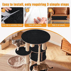 Cat Scratching mat Self-Adhesive, Trimmable Furniture Protector for Couch, Sofa, Wall & Cat Trees - Durable Scratch Pad with Nano Tape, DIY Climbing Carpet for Indoor Cats (Black, 23.6"x15.8")
