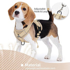 No Pull Dog Harness with Leash Set for Medium Sized Dog, Reflective Adjustable No Choke Front Clip Cat Vest Harness with Breathable Mesh, Comfortable Soft Padded Pet Vest, Brown XL