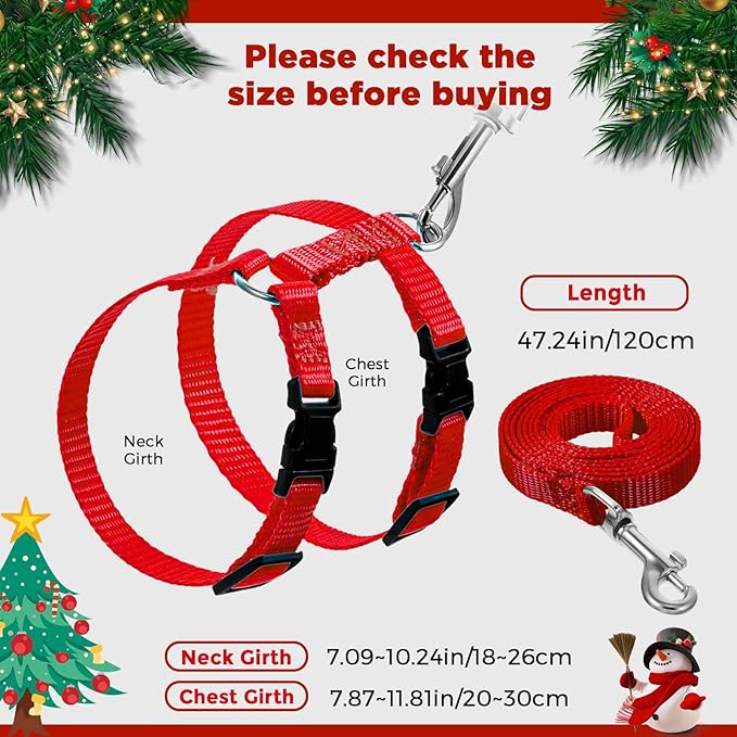 Outus 5 Pieces Adjustable Rabbit Harness and Leash Set Escape Proof Bunny Harness Vest for Pet Running Walk Jogging Bunny Cat Puppy Kitten Ferret and Other Small Pet(Vivid Color)