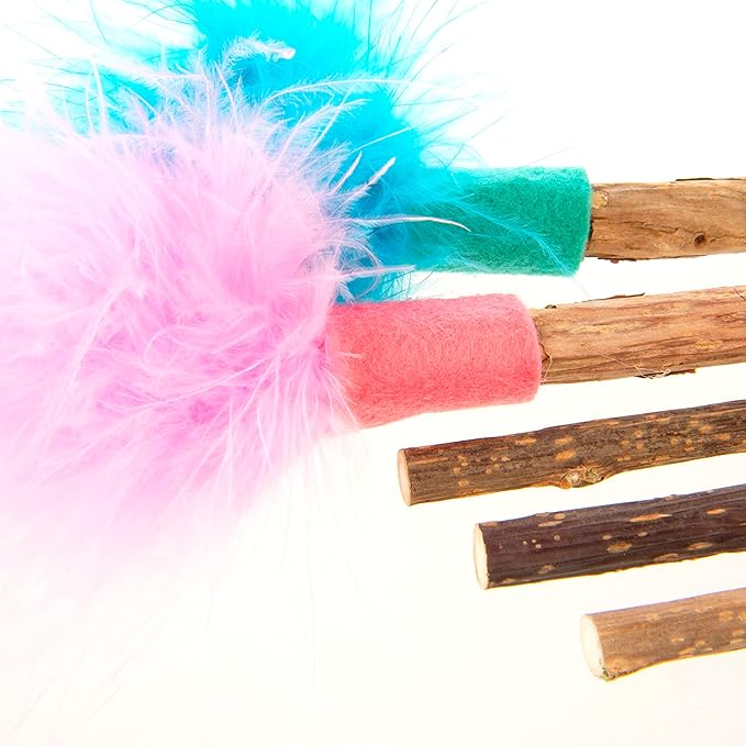 SmartyKat (5 Count) Silly Silver Stix Natural Silvervine Cat Toys - Blue/Pink, One Size
