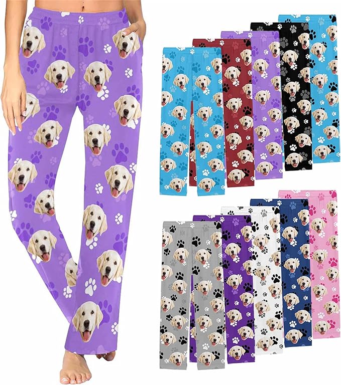 Customized Face Pajama Custom Pajama Pants with Photo for Women Mom