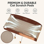 FUKUMARU 26 Inch Cat Scratcher Bed, 2 Reversible Cardboard Cat Scratch Pads Refill for Indoor Cats, Durable Large Cats Scratching Bed Sofa Couch Lounger with Fun Toys, Furniture Protector, Caramel