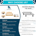 Big Cat Wall Shelves with 3 Steps, Wall Furniture for Large Cats, Feeding Shelf, Mounted Cat Bed, Easy Installation Modern and Durable Shelves for Cats.