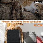 Cat Scratch Furniture Protector - 78.7" x 13.8" Trimmable Self-Adhesive Cats Claws Scratch Pads, DIY Cat Climbing Couch Protector for Scratch Post Cat Tree Replacement Indoor (Black)