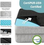 Cooling Dog Bed for Extra Large Dogs, Q-Max >0.4 Summer Cool Orthopedic Foam Pet Sofa Bed with Sides, Bolster Anti-Slip Couch with Washable Removable Cover, XXL 48x35x7.5 inch, Grey