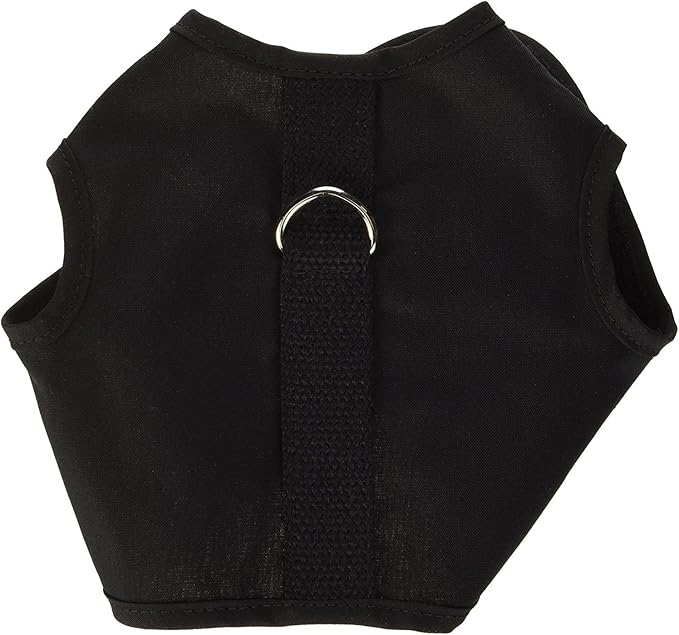 Kitty Holster Cat Harness – Secure Cat Harness for Walking, Soft Cotton Cat Accessories, Comfortable Fit, Strong Hook-and-Loop Closure, Made in USA – Black, XS