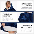 Wearable Blanket Hoodie with Giant Pocket, Soft Warm Sherpa Fleece Oversized Blanket Sweatshirt Gifts for Women Men