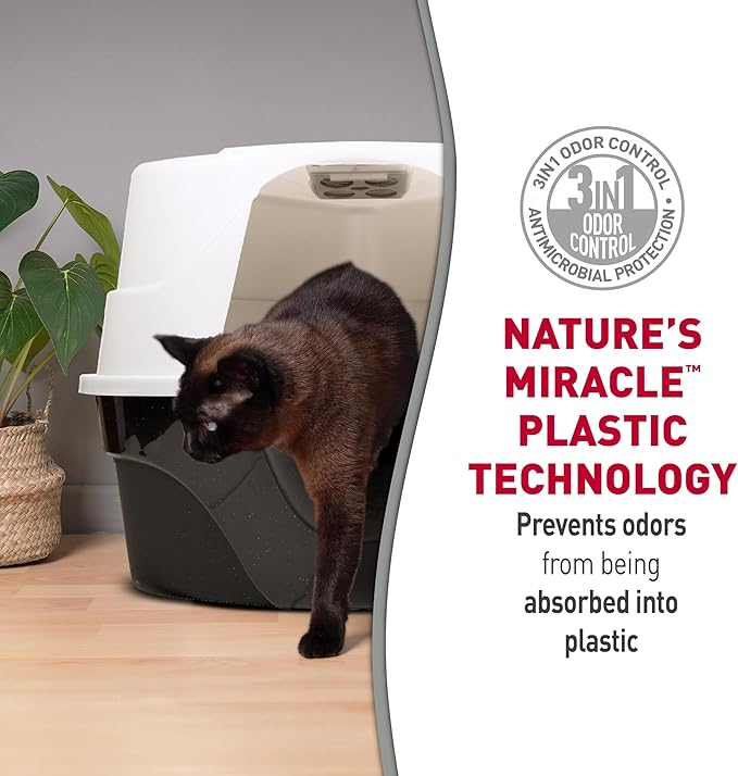 Nature’s Miracle Hooded Corner Litter Box, With Odor Control Charcoal Filter (P-5915)