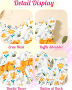 Mioglrie Baby Girl Dress Summer Girl Clothes Infant Outfits Newborn Ruffle Sleeveless Sundress Cute Dresses for Girls