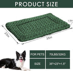 Washable Dog Bed Plush Orthopedic Outdoor Crate Mat with Non-Slip Bottom,Luxe Soft Kennel Pad for Pets,Cozy Cage Cushion & Pet Sleeping Mattress Large Sized,Medium,Small Dogs,36 x 24 inch,Green