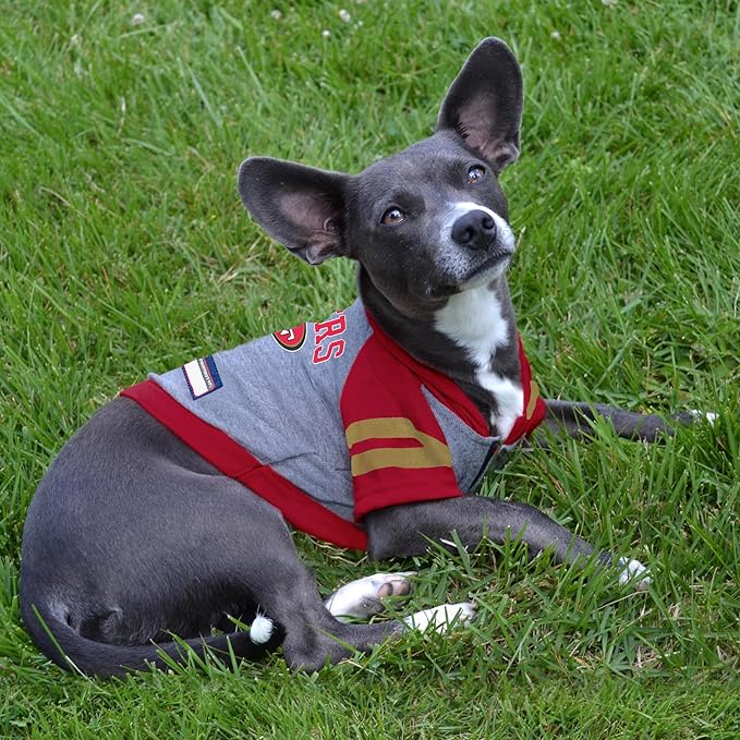 Pets First NFL San Francisco 49ers Hoodie for Dogs & Cats. | NFL Football Licensed Dog Hoody Tee Shirt, Small| Sports Hoody T-Shirt for Pets | Licensed Sporty Dog Shirt