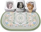 Bienbee Cat Litter Mat, 40" x 30" Jumbo Size Litter Box Mat Rug with Non-Slip Bottom, Urine and Water Proof, Easy to Clean Cat Supplies Essentials for Indoor Kitty Kitten Floor,Bean-Green XL