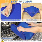 Silicone Pet Feeding Mat with Raised Edge for Food and Water, Dog Bowl Mats, Cat Bowls Placemat with High Lip for Floor Waterproof, Rubber Tray for Cats and Dogs 22 x 14 x0.8 Navy Blue