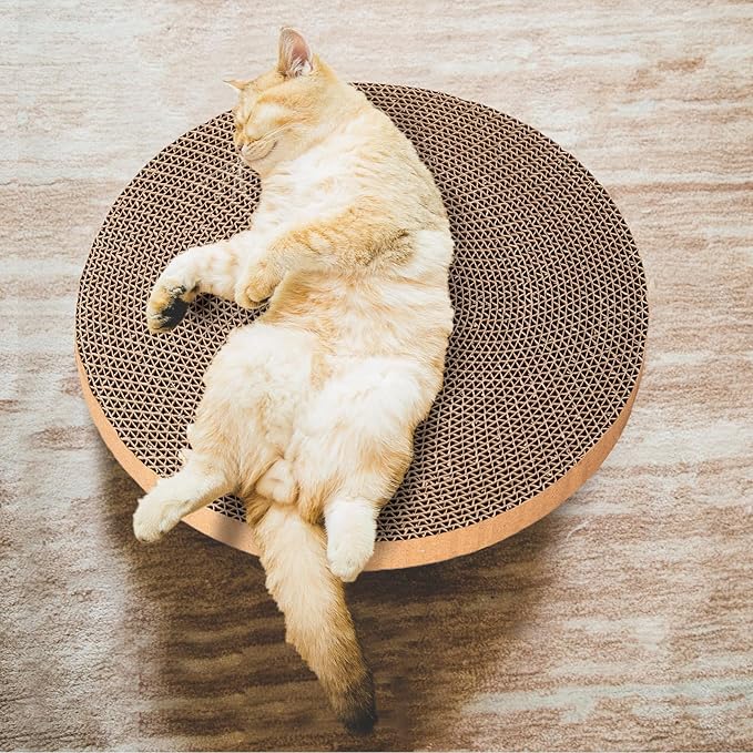 Round cat Scratcher Refill, 10 inch Diameter, 7/8 inch Thickness Scratcher Replacement Pads, Scratching Board Circle, Scratch pad, scratchers for Indoor Cats (1pcs)