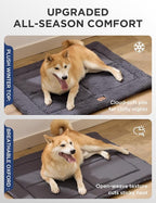 Joydeco Low Profile Dog Crate Mat Reversible Bed Pad, Washable Dog Pad Mat with Ultra Soft Fleece, Compact Design Kennel Beds Mats for Extra Large Jumbo Medium Small Pets, 48" x 30" Dark Gray