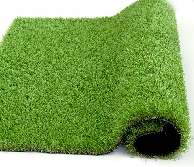 Artificial Grass Rug Outdoor Indoor 4FTX6FT Fake Grass Carpet Green Synthetic Grass Pet Turf Realistic Faux Grass Rug with Drain Holes for Garden Lawn Landscape Balcony Home Decor Patio