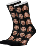 Artsadd Custom Face Socks for Dad Fathers Day Gift Novelty Personalized Photo Pet Socks Customized Crew Sock -Made In USA