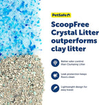 PetSafe Disposable Litter Box with Litter - Collapsible No-Mess Box with Reliable Leak-Proof Protection & Superior Odor Control - Includes 4.3 lb Bag Crystal Pebbles & 8 Disposable Scoops