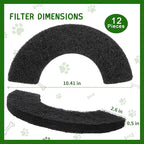12 Pack 0.5 in Thickness Carbon Filters Compatible with Model 4, Cat Litter Box Filters Replacement to Absorb Odors Control Damp from Pets and Keep Home Fresh