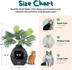 Good Pet Stuff Hidden Litter Box Planter, Decorative Cat Litter Enclosure with Carbon Filter, Artificial Plant, Easy Clean, Indoor Design, Courtyard Square Style, Base Kit, Black Suede