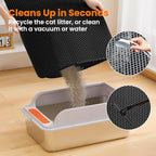 Extra Large Cat Litter Mat, 30x22 Inches Honeycomb Double Layer Cat Litter Trapping Mat, Non Slip Waterproof Urine Proof Large Kitty Litter Box Mat for Floor, Kitten Supplies, XL, Black