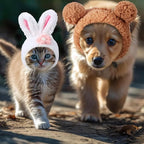 Weewooday 5 Pieces Cat Costume Bunny Hat Outfit with Ears Funny Cat Hat and Small Dogs Kitten Puppy Party Easter Costume Accessory Headwear(Vivid Style)