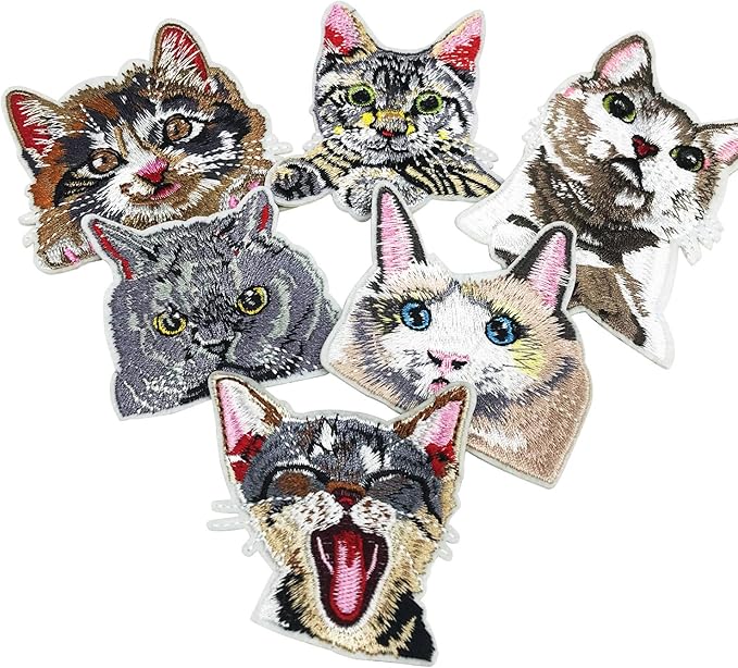 Woohome 16 PCS Cat and Dog Iron On Patches Assorted Cute Kitten Mini Cats Sew On Patches DIY Decoration or Repair, Embroidered Appliques for Clothing Backpacks Jeans T-Shirt Caps Shoes