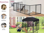 Dog Kennel Outside, 4.5' x 4' x 4' Dog Kennel Outdoor with Roof for Medium Small Dogs, Outdoor Dog Cage Dog Pen with Waterproof & UV-Resistant Cover, 12 Nails for Stablility, 2 Sets