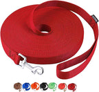 AmaGood Dog/Puppy Obedience Recall Training Agility Lead-15 ft 20 ft 30 ft 50 ft Long Leash-for Dog Training,Recall,Play,Safety,Camping (20feet, Red)