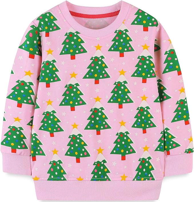 Bumeex Toddler Girl Sweatshirt Clothes Outfit,Cotton Crewneck Christmas Clothing