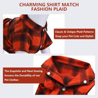 Koneseve Dog Shirt Plaid Dog Clothes for Medium Large Dogs Boy Girl Soft Pet T-Shirts Breathable Outfit Adorable Costume Grid Clothing Birthday Thanksgiving Christmas Sweater Apparel (Red#1; 4XL)