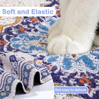 Glittme Cat Litter Mat with Non-Slip Bottom Litter Box Mat 33"X22" Litter Trapping Mat Easy to Clean Washable Cat Food Mat for Kitty,L